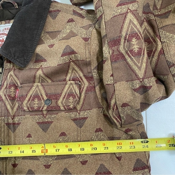 Levi’s Mens Workwear Cotton Canvas Geo print Trucker Depot Jacket size Large - Picture 13 of 16